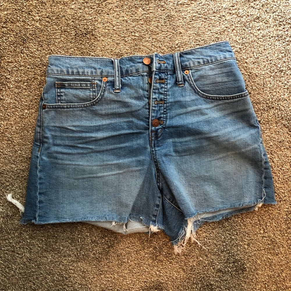 Madewell denim cut off jean shorts button front